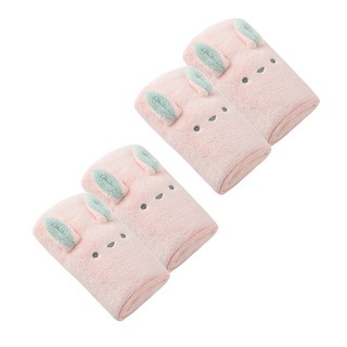 珊瑚絨動物毛巾 0532, 粉色, 4條