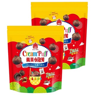 義美 小泡芙歡樂包 特濃巧克力, 196g, 2袋