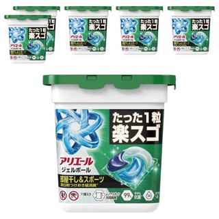 [箱裝] ARIEL 日本原裝進口 4D立體洗衣球 綠色室內曬衣, 6盒, 11顆