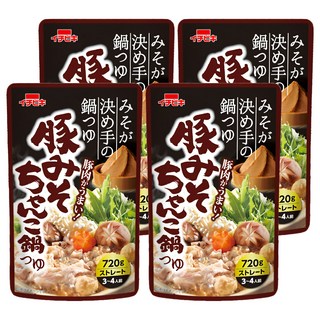 ICHIBIKI 一引 火鍋高湯底 豬肉專用味噌風味, 4個, 720g