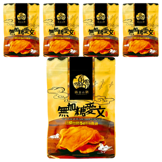 HARUHI SHOPPU 春日小舖 無加糖愛文芒果乾 玉井芒果 低溫烘焙72小時, 140g, 5包