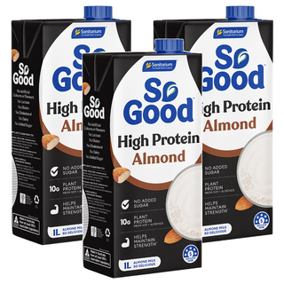 So Good Basic系列 無糖植物蛋白堅果杏仁奶 植物奶 全素可食, 3瓶, 1L