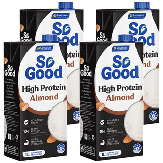 So Good Basic系列 無糖植物蛋白堅果杏仁奶 植物奶 全素可食, 4瓶, 1L