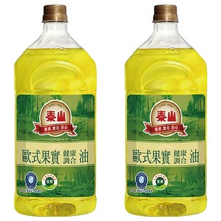 泰山 歐式果實調和油 84%不飽和脂肪酸 非基改芥花 少油煙, 2L, 2瓶