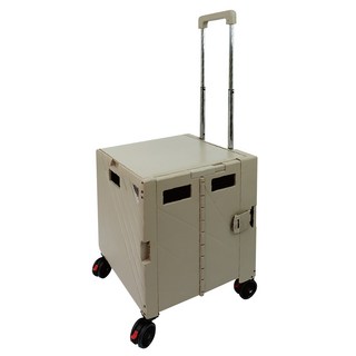 推拉兩用購物車 附桌板, 咖啡色, 1個