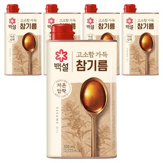 CJ BEKSUL 白雪 香醇芝麻油, 5個, 330ml