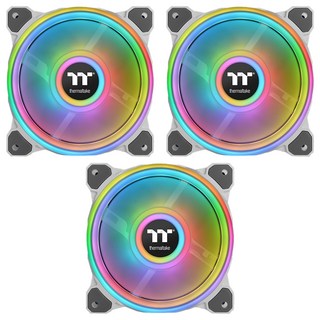 thermaltake 曜越 Riing Trio 12 RGB 水冷排風扇 - 電腦散熱首選, 白色, 3個