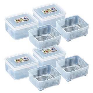 NAKAYA 方形瀝網保鮮盒 1.1L 2個, T-K230, 2組