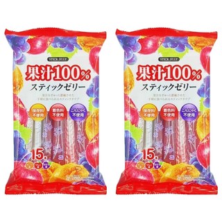 RIBON 立夢 果汁果凍條 15條, 日本製造，無保存料 無著色料, 213g, 2袋