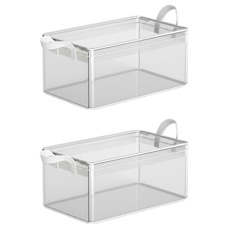 PVC透明手提可折疊衣物收納箱 大款 50 x 30 x 27cm, 透明色, 2個