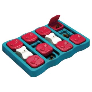 Nina Ottosson 狗狗積木益智嗅聞玩具 LV.2, 1盒, 進階款 紅色 + 白色 + 藍色