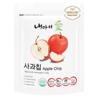 Naeiae 水果乾 蘋果 零下40度冷凍技術 無油炸無防腐劑無添加 適合幼兒抓握, 12g, 1包