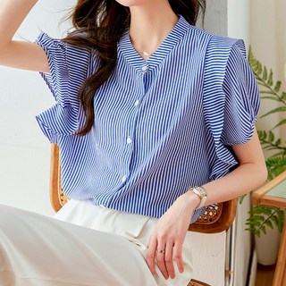 LUNA GIRL Newburi亨利領雪紡衫