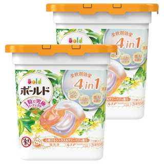 Bold 日本原裝進口 4D 超濃縮洗衣球 柑橘 + 馬鞭草, 11顆, 2盒