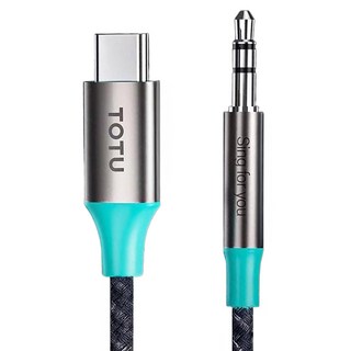 TOTU 拓途 AUX Type-C轉3.5mm音頻轉接器 AD-8 鋁合金+塑料+尼龍編織線 1M, 1條