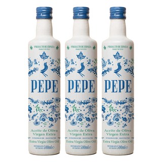Pepe 冷壓特級初榨橄欖油, 500ml, 3個