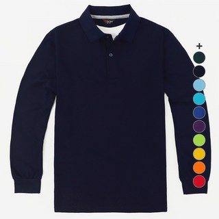 T-sense 長袖彩色Polo衫, 海軍藍