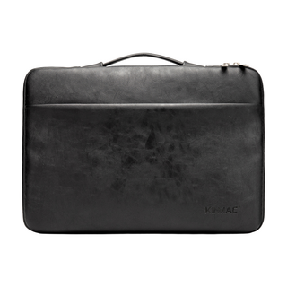 KINMAC 360度防護筆記型電腦收納套, 皮革 黑色, 1個