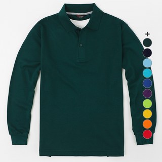 T-sense 長袖彩色Polo衫, 深卡其色