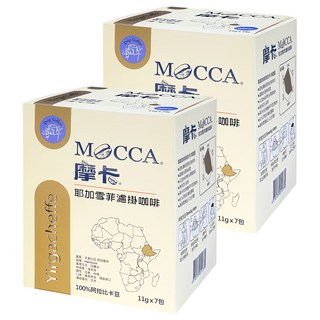 MOCCA 摩卡 耶加雪菲濾掛咖啡, 11g, 7包, 2盒