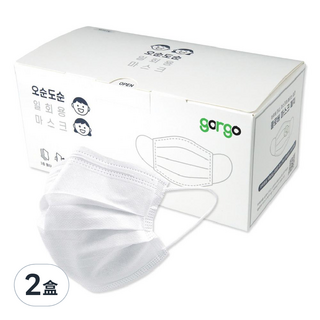 gorgo 拋棄式口罩 成人用 L, 白色, 50片, 2盒