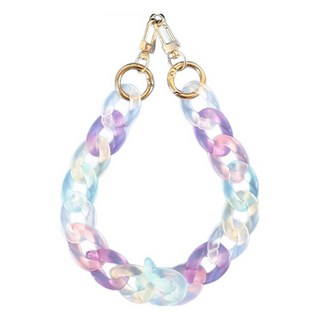 果凍手機掛鍊 繽紛色彩 輕巧便攜 時尚配件 多款可選, 1入, 幻彩