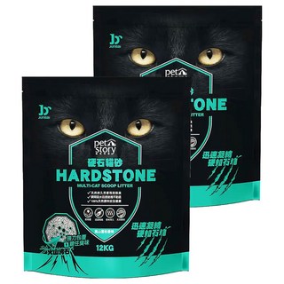 pet story 寵物物語 HARD STONE 硬石貓砂, 高山雪松香味, 12kg, 2袋