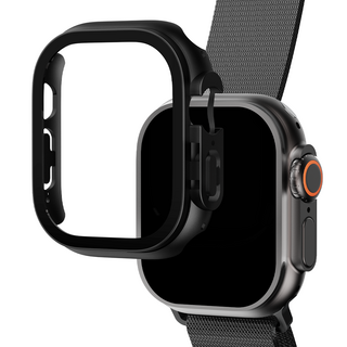 YOGER Apple Watch 全覆蓋螢幕保護貼 鋼化玻璃保護殼, 1個, 黑色