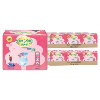 Sun Mate 尚美德 成人褲型紙尿褲 復健方便褲, 12包, L, 10片