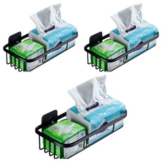 太空鋁衛生紙架, 亮黑色, 3個