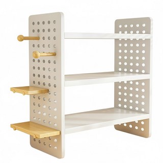 小麥購物 桌面多層置物架 L1271 3層 60cm, 1個, 白色