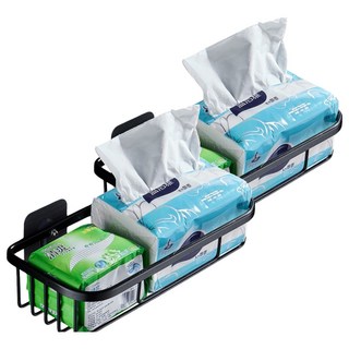 太空鋁衛生紙架, 亮黑色, 2個