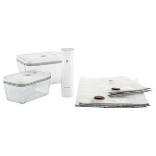 ZWILLING 德國雙人 FRESH & SAVE 智能真空保鮮7件組 - 真空密封，延長保鮮，智能管理, 真空抽氣棒x1, 保鮮袋S號x2, 保鮮袋M號x2, 玻璃保鮮盒M號x1, 玻璃保鮮盒L號x1, 1組