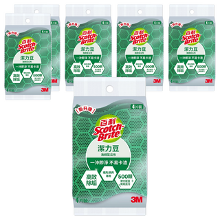 3M Scotch-Brite 百利 潔力豆海綿菜瓜布 爐具 鍋具專用, 4片, 6包