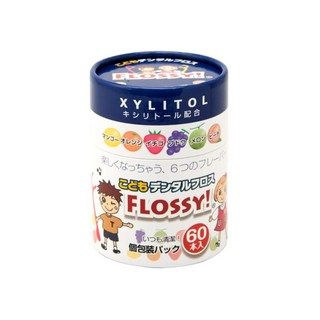 UFC SUPPLY FLOSSY 木醣醇兒童牙線棒 6種水果味, 78mm, 60支, 1罐