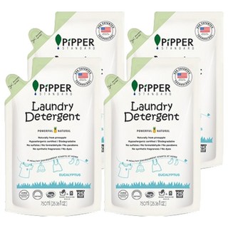 피퍼스탠다드 파인애플발효액 세탁세제 리필 유칼립투스향, 750ml, 4개