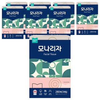 모나리자 천연펄프 미용티슈 2겹, 280개입, 24개