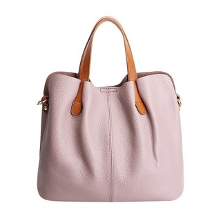真皮頭層牛皮女士子母包 香芋紫 可拆卸肩帶, 25 x 15 x 33cm 手提15cm