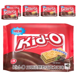 Kid-O 三明治餅乾 巧克力口味 濃郁巧克力夾心 酥脆三層餅乾, 340g, 6袋