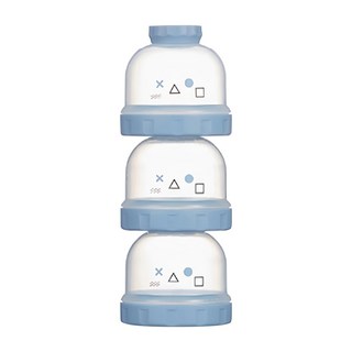 KU.KU Duckbill 酷咕鴨 KUKU PLUS 純真之瞳疊疊樂鈕扣式奶粉罐, 晨曦藍, 3個