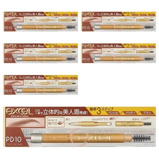 日本 excel 3合1 持久造型眉筆 PD10 紅莓棕, 6支