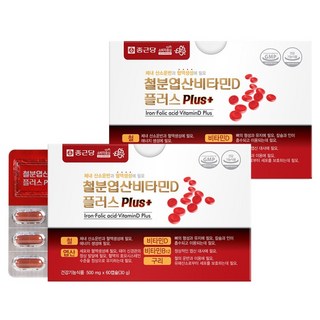 Chong Kun Dang 鍾根堂 鐵葉酸維生素D膠囊Plus, 60顆, 2盒