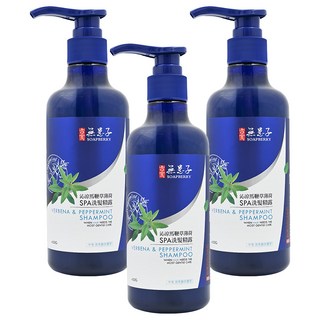 SOAPBERRY 古寶無患子 馬鞭草薄荷SPA洗髮精 沁涼頭皮身體 雙薄荷精華 清爽舒適 舒緩肌膚不適 呵護健康, 450g, 3瓶