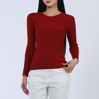 Elsso 女款圓領內搭長袖針織T恤