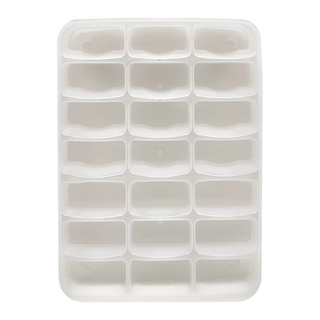 E dot 21格透明水餃保鮮盒 冰箱冷藏麵點收納盒 附帶蓋子 可疊加, 1個