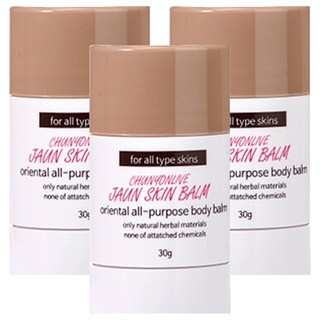 천연라이브 자운스킨밤 스틱형, 30g, 3개