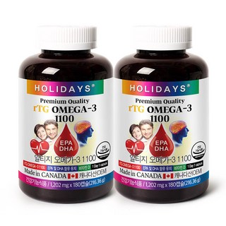 HOLIDAYS rTG Omega-3 1100膠囊, 180顆, 2罐