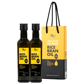 리지 현미유 2병 보틀커버 선물세트, 500ml, 1개