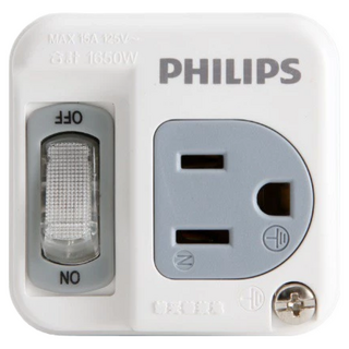 PHILIPS 飛利浦 節能開關1開1電腦壁插 CHP3010W/96, 56mm, 白色, 1個