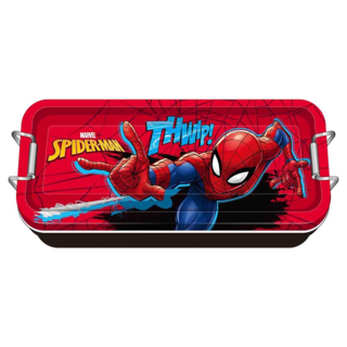 MARVEL 漫威 SPIDER-MAN 蜘蛛人 鐵扣三層鐵筆盒, 紅色, 1個